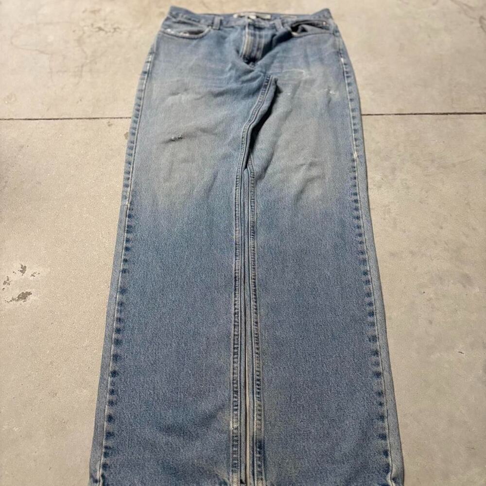 Harley Davidson Straight Jeans Mens 34x36 Blue Light Wash Denim Cotton Slim Fit
